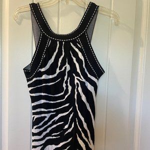 Cache Zebra Halter Sweater Size Small